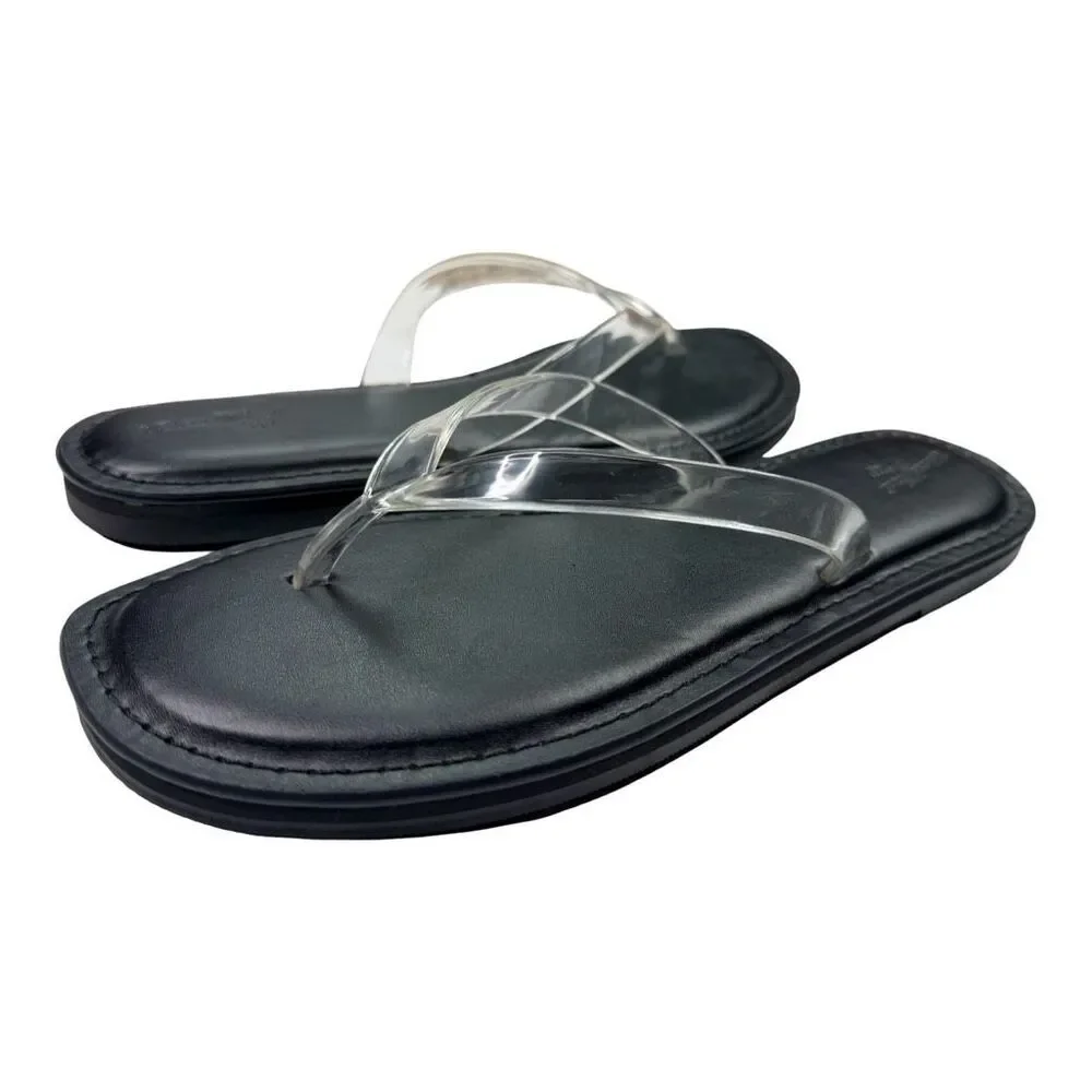 Universal Thread Keilani Flip Flop Thong Sandals - Size 8 - Black / Clear